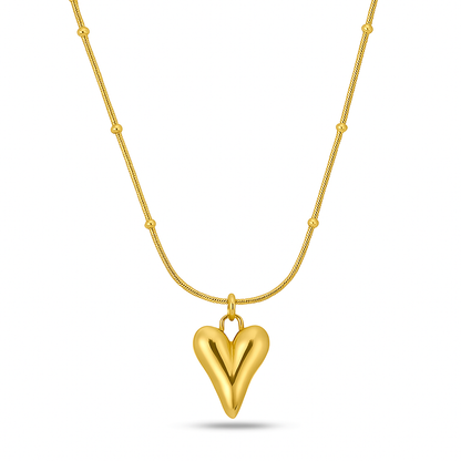 Heart Ball Pendant Necklace Dainty Love Charm Jewelry Gift